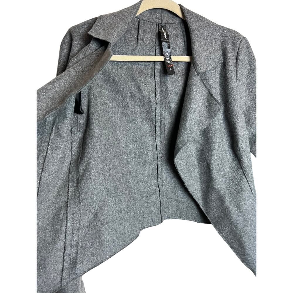 Anna Brown Studio Grey Wool Raw Edge Blazer Jacket Sz. S - Picture 4 of 7